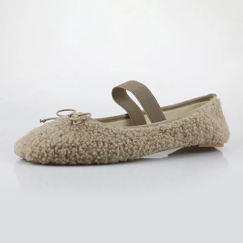 Faux Shearling Ballet Flats